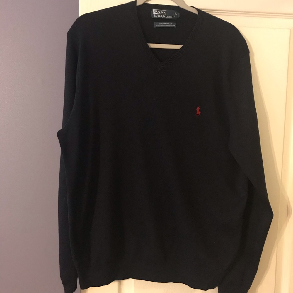 Ralph Lauren V-neck sweater, size Large, Blue